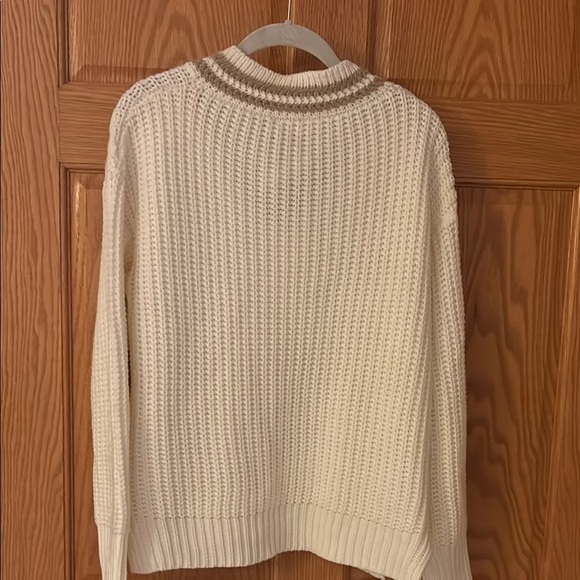 NWT Sage the Label Anthropology Ivory V-Neck Sweater - Picture 7 of 7